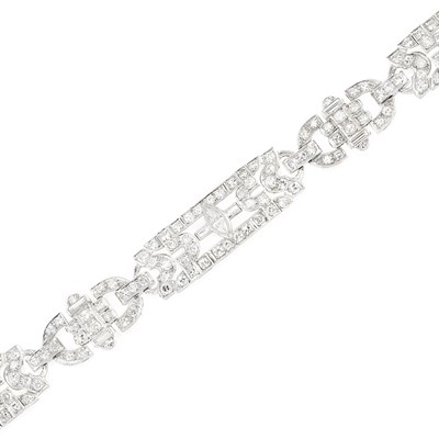 Lot 417 - Platinum and Diamond Bracelet