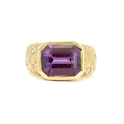 Lot 12 - Gold, Amethyst and Diamond Ring, Angela Cummings