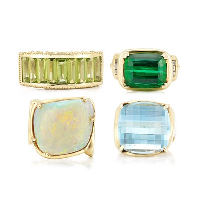 Lot 631 - Seventeen Gold, Gem-Set and Diamond Rings