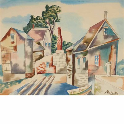 Lot 14 - Jan Matulka American, 1890-1972 Houses on the...
