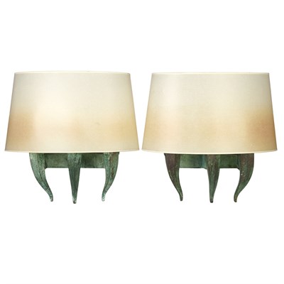 Lot 381 - 20th Century Design Pair of Sconces, mid 20th...