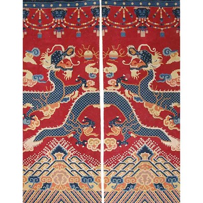 Lot 547 - Pair Chinese Pillar Rugs China, circa 1925...