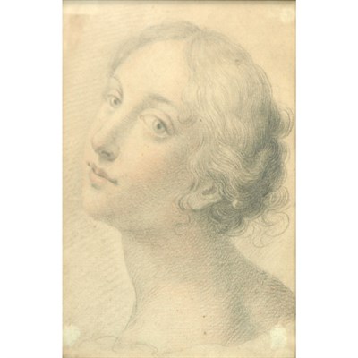 Lot 66 - French School 18th Century Head of a Woman...