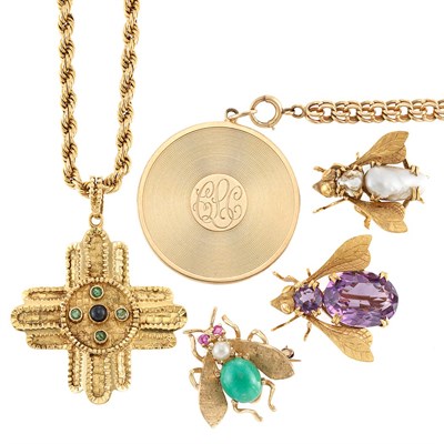 Lot 365 - Group of Gold Jewelry