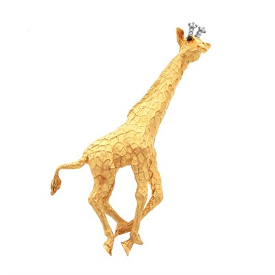Lot 4 - Gold, Sapphire and Diamond Giraffe Brooch, Tiffany & Co.