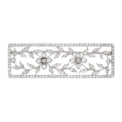 Lot 225 - Belle Epoque Platinum and Diamond Brooch