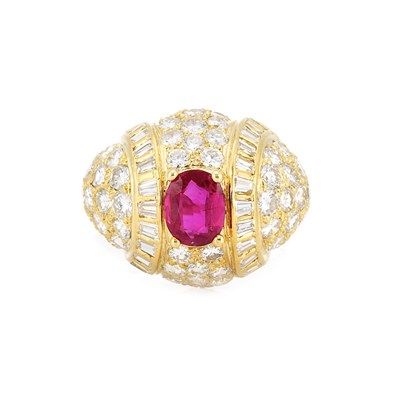 Lot 868 - Gold, Ruby and Diamond Ring