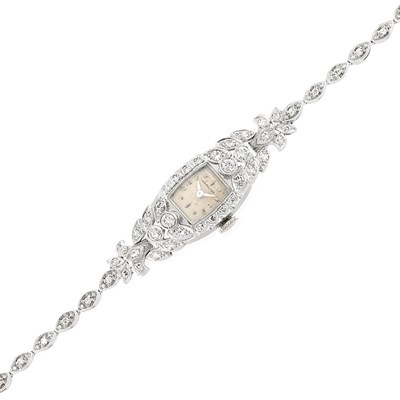 Lot 246 - White Gold and Diamond Wristwatch, Hamilton