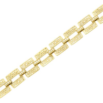 Lot 7 - Gold and Diamond Link Bracelet, Barry Kieselstein-Cord