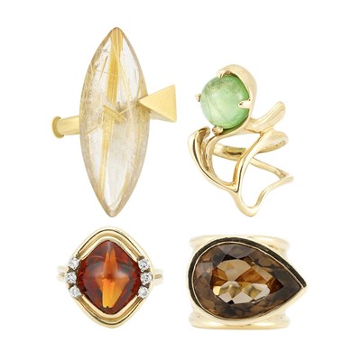Lot 138 - Four Gold and Gem-Set Rings