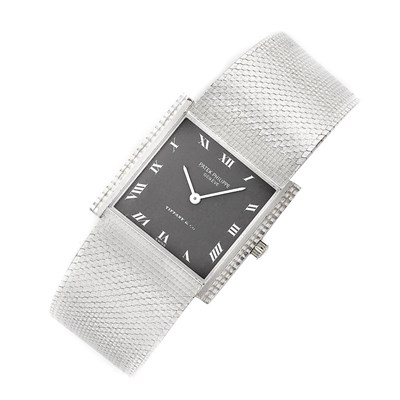 Lot 527 - Gentleman's White Gold Wristwatch, Tiffany & Co., Patek Philippe & Co.