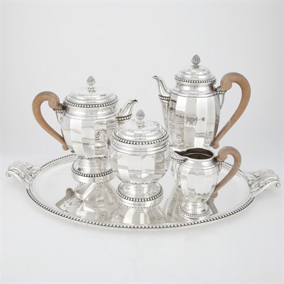 Lot 345 - French Silver Plated Five-Piece Tea and Coffee...