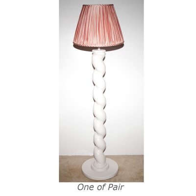 Lot 150 - Pair of White Painted Composition Spiral Floor...