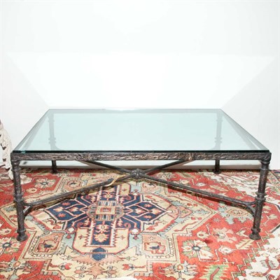 Lot 215 - Glass Top Bronze Serpent Coffee Table...