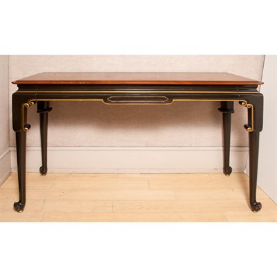 Lot 136 - Regency Style Burl and Painted Wood Console...