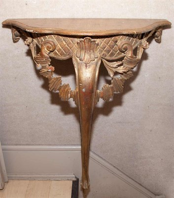 Lot 146 - Pair of Rococo Style Gold Painted Consoles...