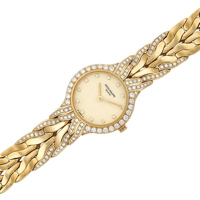 Lot 189 - Lady's Gold and Diamond 'La Flamme' Wristwatch, Patek Philippe & Co.