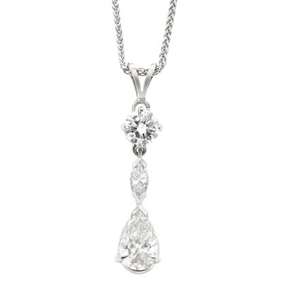 Lot 515 - White Gold and Diamond Pendant with Chain