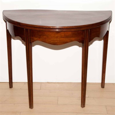 Lot 504 - George III Style Mahogany Fold-Over Demilune...