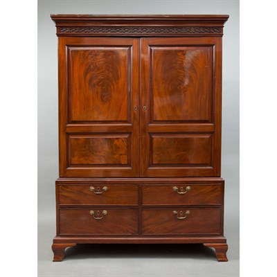 Lot 285 - George III Style Mahogany Linen Press Height 6...