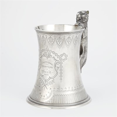 Lot 338 - Victorian Silver Mug with Lion-Form Handle...