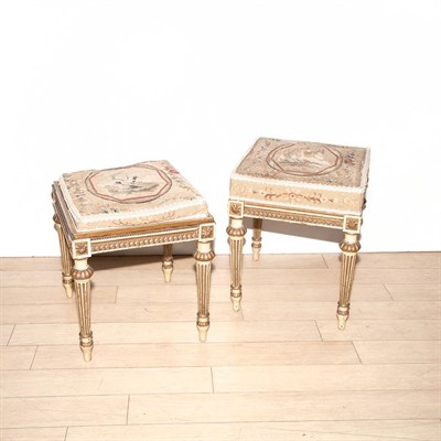 Lot 494 - Set of Four Louis XVI Style Needlepoint...