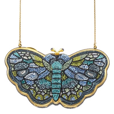 Lot 1002 - Multicolored Rhinestone Butterfly Evening Purse, Judith Leiber