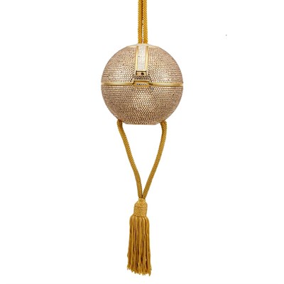 Lot 1027 - Multicolored Rhinestone and Tassel Ball Evening Purse, Judith Leiber