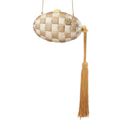 Lot 1025 - Multicolored Rhinestone and Tassel Evening Purse, Judith Leiber