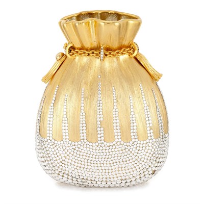 Lot 1024 - Gold-Tone Metal and Rhinestone Evening Purse, Judith Leiber