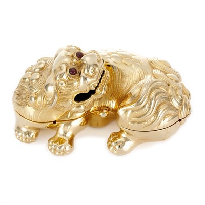 Lot 1021 - Gold-Tone Metal Foo Dog Evening Purse, Judith Leiber