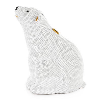 Lot 1006 - White and Black Rhinestone Polar Bear Evening Purse, Judith Leiber