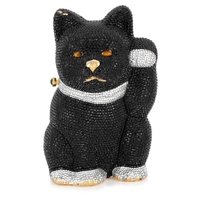 Lot 1013 - Multicolored Rhinestone Cat Evening Purse, Judith Leiber