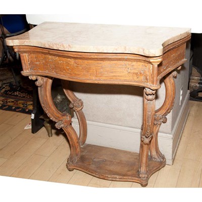 Lot 516 - Italian Rococo Style Marble Top Walnut Console...