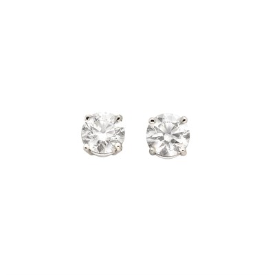 Lot 496 - Pair of Diamond Stud Earrings