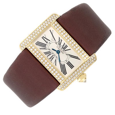 Lot 947 - Lady's Gold and Diamond 'Divan' Wristwatch, Cartier