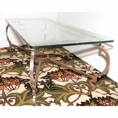 Lot 647 - Art Deco Style Glass, Brass and Aluminum Low...