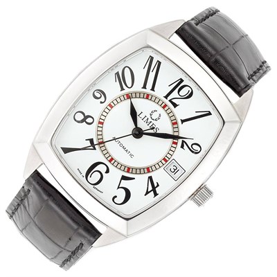 Lot 528 - Gentleman's Stainless Steel Tonneau Wristwatch, Limes