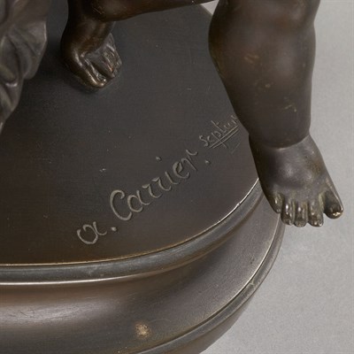 Lot 484 - Bronze Figural Group of a Classical Maiden and...