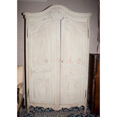 Lot 134 - Louis XV Style Painted Armoire Height 6 feet 4...