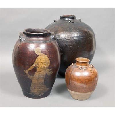 Lot 235 - Group of Six South East Asian Glazed Pottery...