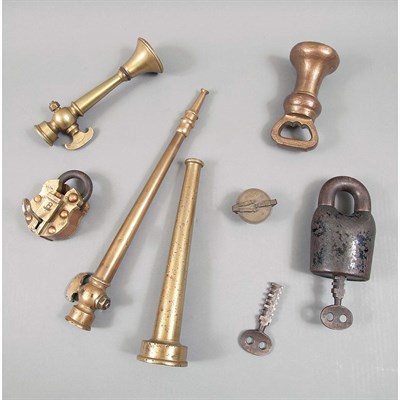 Lot 200 - Group of Brass and Metal Table Articles...