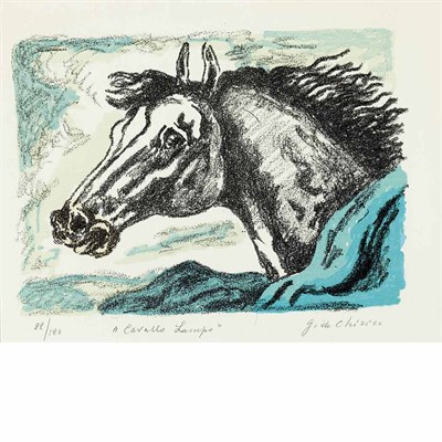 Lot 48 - Giorgio de Chirico (1888-1978) CAVALLO LAMPO...