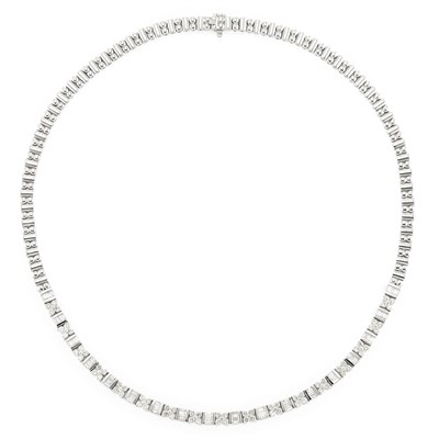 Lot 185 - White Gold and Diamond Necklace