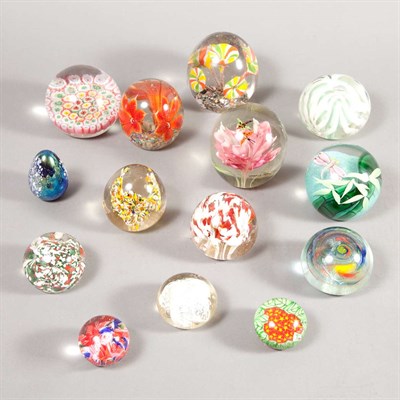 Lot 205 - Group of Fourteen Glass Paperweights