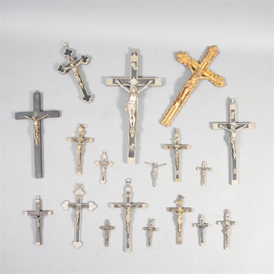 Lot 198 - Group of Bronze and Other Metal Crosses...