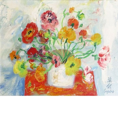 Lot 70 - Le Pho French, 1907-2001 Fleurs Signed Le Pho...