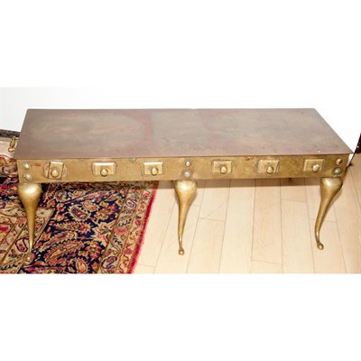 Lot 359 - Georgian Style Brass Coffee Table Height 14...