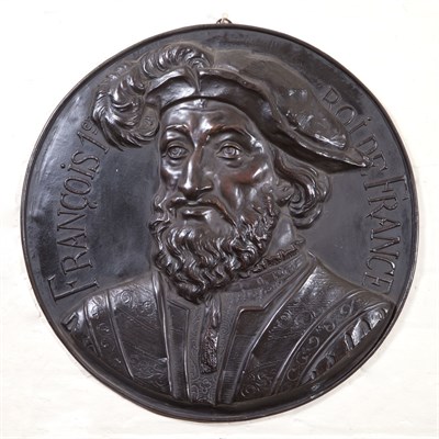 Lot 135 - Two Patinated-Metal Portrait Roundels One...