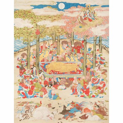 Lot 7 - Japanese School Meiji Period Hanging scroll,...